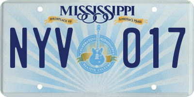 MS license plate NYV017