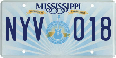 MS license plate NYV018