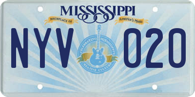 MS license plate NYV020