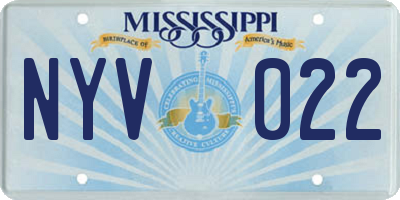 MS license plate NYV022