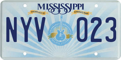 MS license plate NYV023
