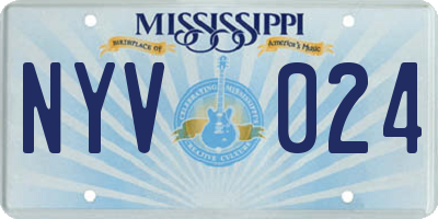 MS license plate NYV024
