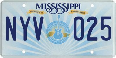 MS license plate NYV025