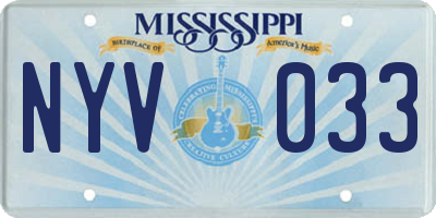 MS license plate NYV033