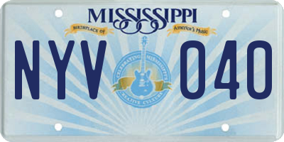 MS license plate NYV040