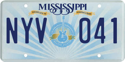 MS license plate NYV041