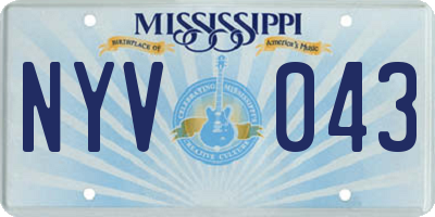 MS license plate NYV043