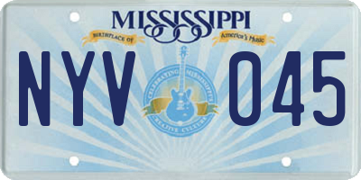 MS license plate NYV045