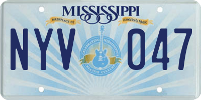 MS license plate NYV047