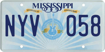 MS license plate NYV058