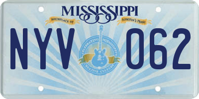 MS license plate NYV062