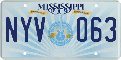 MS license plate NYV063