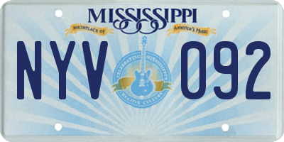 MS license plate NYV092