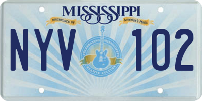 MS license plate NYV102