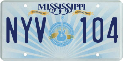 MS license plate NYV104