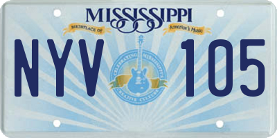 MS license plate NYV105