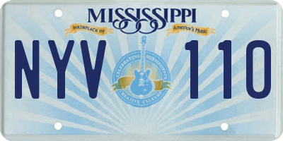 MS license plate NYV110