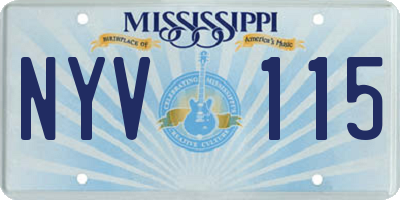 MS license plate NYV115