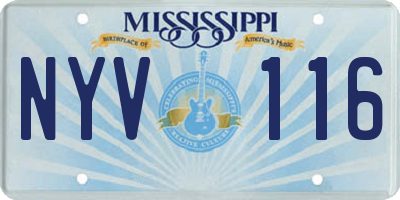 MS license plate NYV116