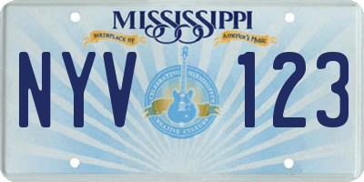 MS license plate NYV123