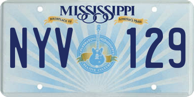 MS license plate NYV129