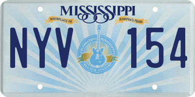 MS license plate NYV154
