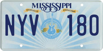 MS license plate NYV180