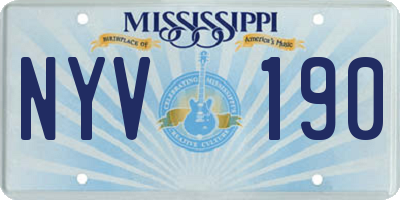 MS license plate NYV190
