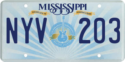 MS license plate NYV203