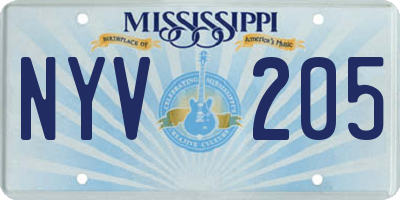 MS license plate NYV205