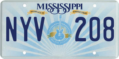 MS license plate NYV208