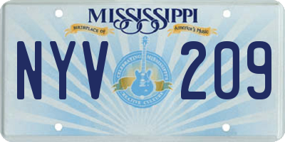 MS license plate NYV209