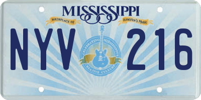 MS license plate NYV216