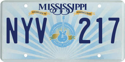 MS license plate NYV217