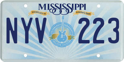 MS license plate NYV223