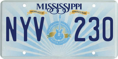 MS license plate NYV230