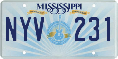 MS license plate NYV231