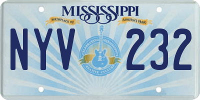 MS license plate NYV232