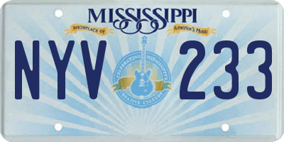 MS license plate NYV233