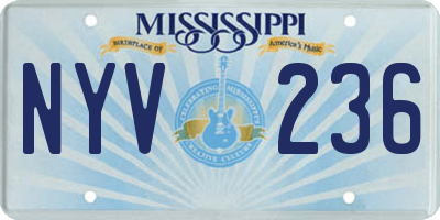 MS license plate NYV236
