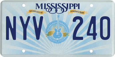 MS license plate NYV240
