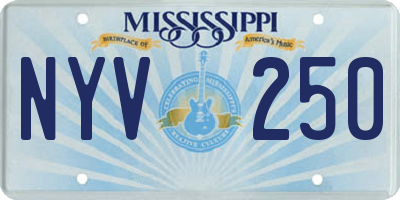 MS license plate NYV250