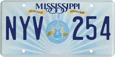 MS license plate NYV254