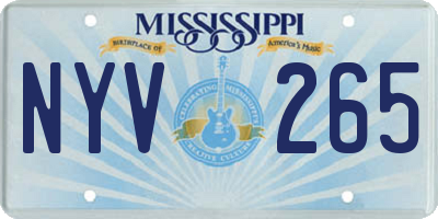 MS license plate NYV265