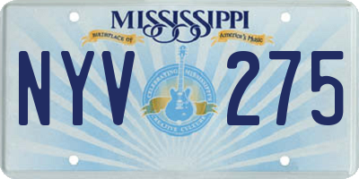 MS license plate NYV275