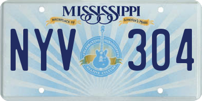 MS license plate NYV304