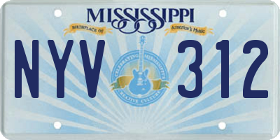 MS license plate NYV312