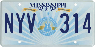 MS license plate NYV314