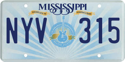 MS license plate NYV315