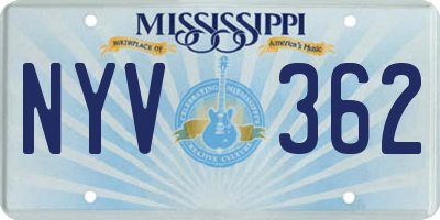 MS license plate NYV362